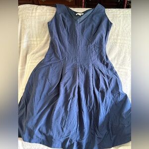 Coldwater Creek Navy Blue V-Neck Midi Dress